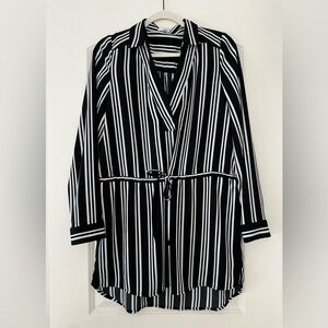 Leith Black and White Striped Dress